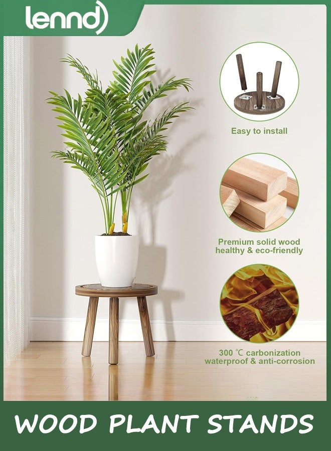 لينند 3 حزمة النبات الخشبي يقف في الأماكن الداخلية ، وقف نبات واحد لأواني 15-30 سم ، مقعد نبات حديث في منتصف القرن ، وقف نبات طويل للنباتات الكبيرة مناسبة تمامًا لغرفة المعيشة ، الشرفة ، المكتب - Image 4